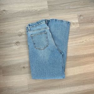 ZARA SUPER HIGH RISE STRAIGHT LEG JEANS